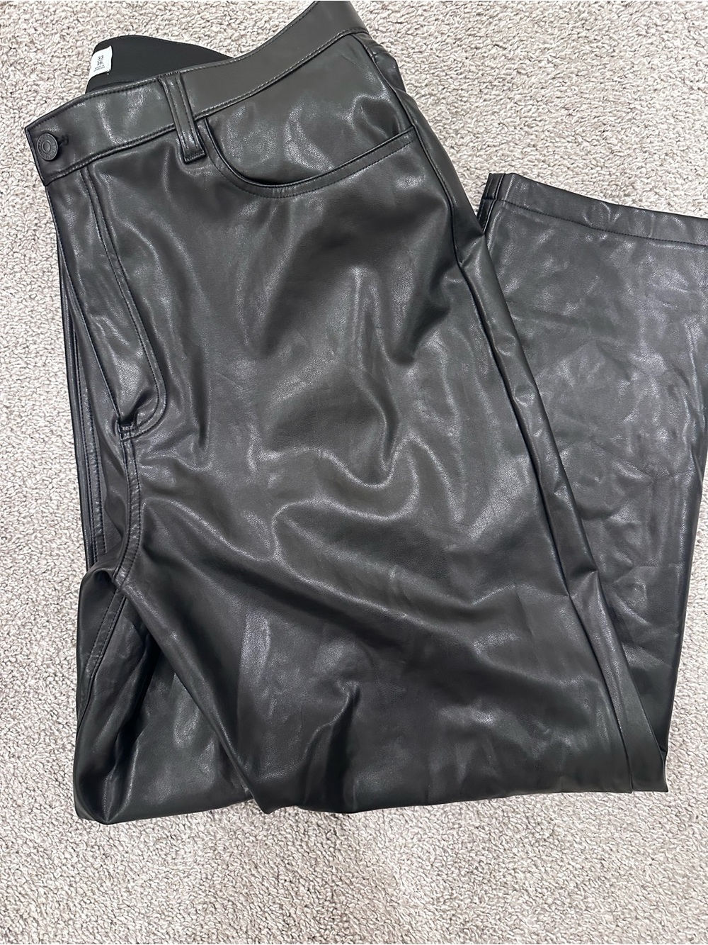 Abercrombie Vegan Leather High Waist Straight Pant